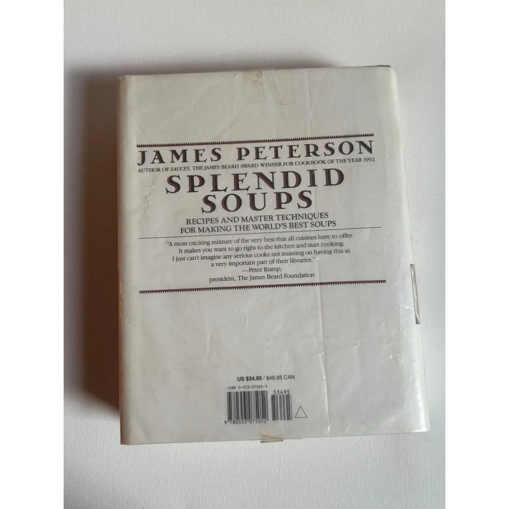 Splendid Soups James Peterson Cookbook Hardcover Bantam Books RecipesTechniques